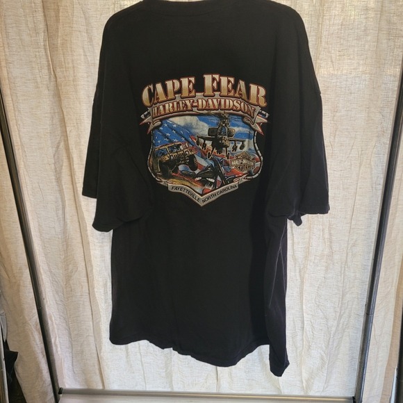Harley Davidson Cape Fear Fayetteville NC Graphic T Shirt Mens 4XL Black - Picture 4 of 8